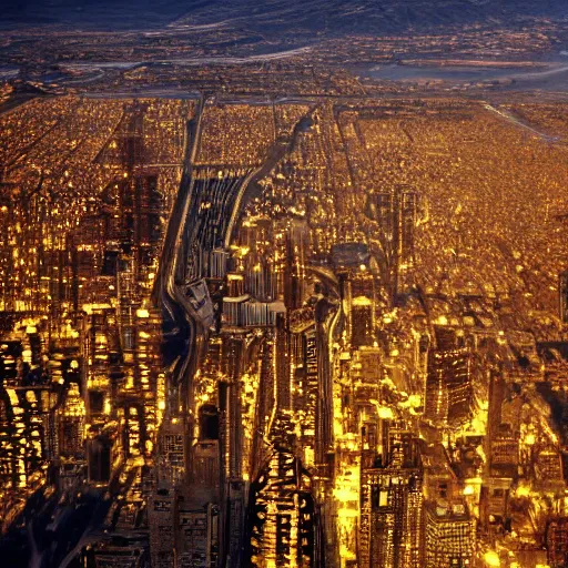 Prompt: the city of golden shadows. Realistic Foto.
