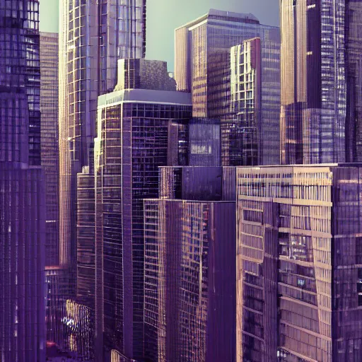 Prompt: busy cityscape with tall buildings. Futurism. Octane render. Shallow depth of field. High detail