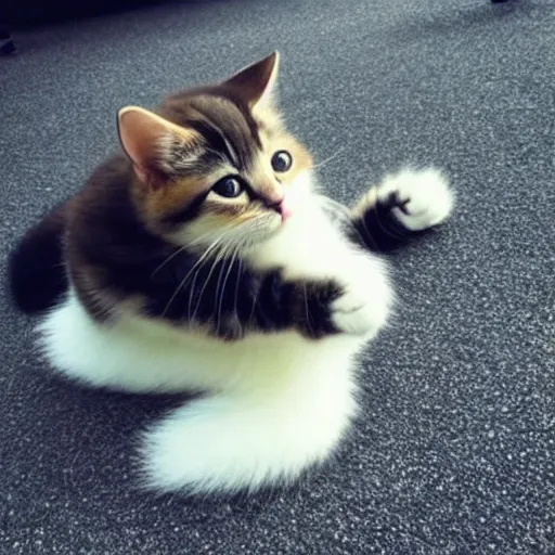 Prompt: cute cat with huge fluffy tail