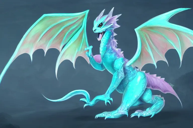 full body digital illustration of a baby dragon with, Stable Diffusion