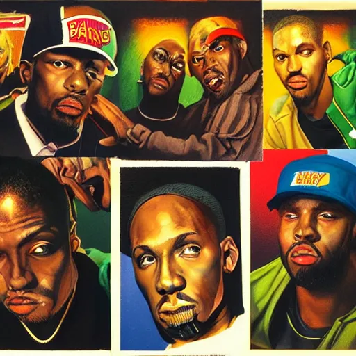 Image similar to detailed photorealistic pictures of 9 0 s hip hop cover album style from rapper two ballz called hustle on the buut in the style of bob peak and alex ross, gouache and wash paints color, detailed facial and body and human environments and background and foreground and small details and big details proportionate, detailed 5 k details, detailed string text.