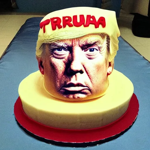 Image similar to the ugliest cake with Donald trumps face on it