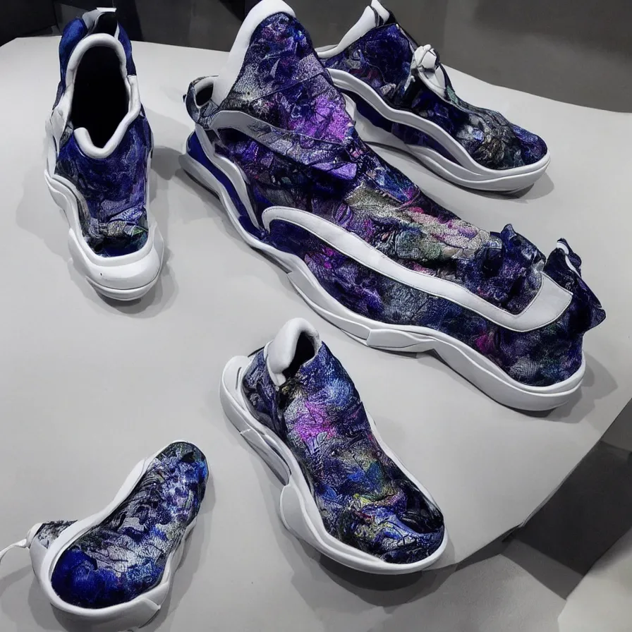 Image similar to futuristic balenciaga sneakers, nft art, highly detailed, hyper realistic