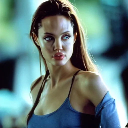 Prompt: young angelina jolie in hackers 1 9 9 5