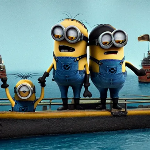 minions on the sinking titanic | Stable Diffusion