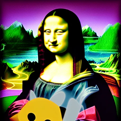 Image similar to Pikachu as the Mona lisa, cyper punk, dark background, instagram