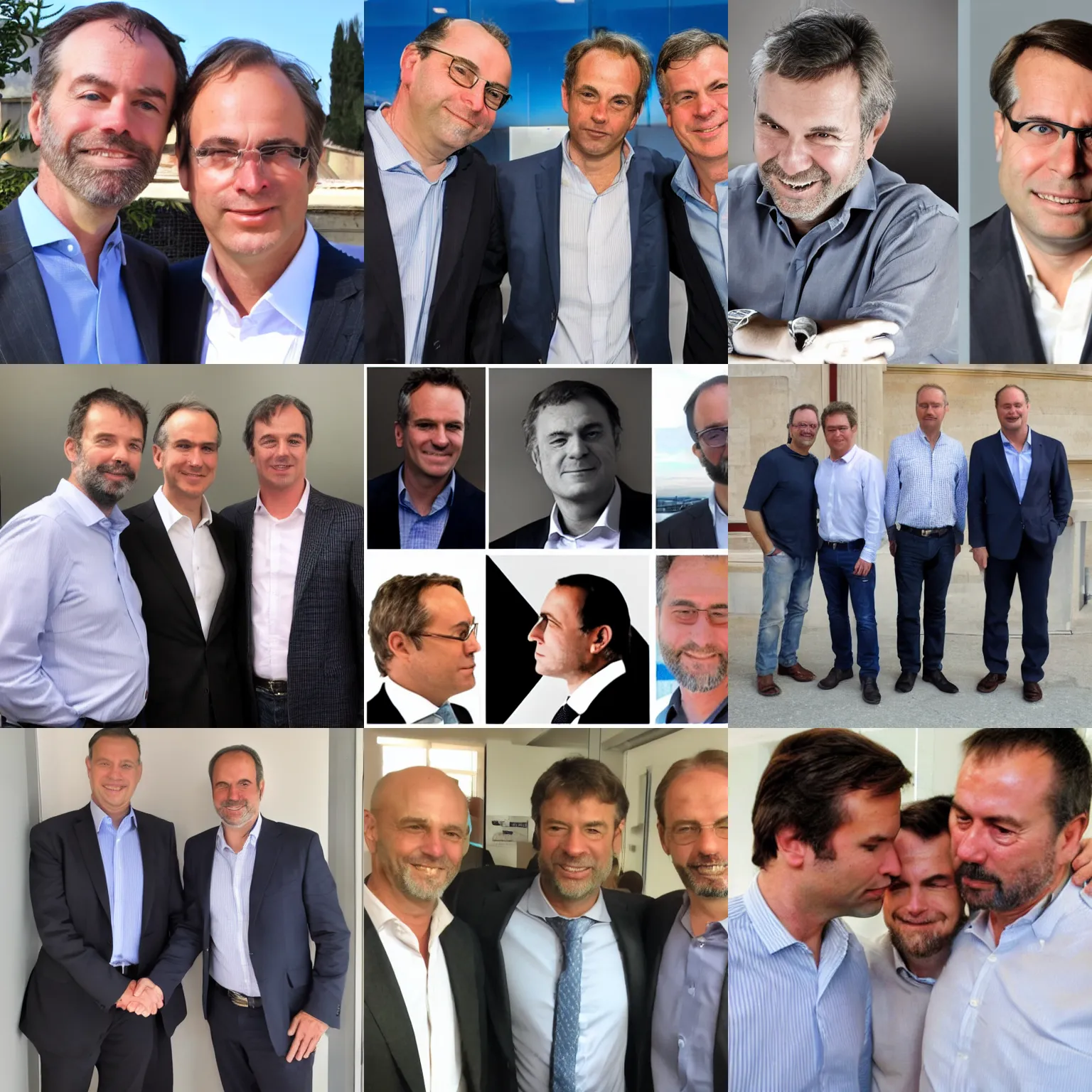 Prompt: Jeffrey Hedberg windtre wind tre CEO, iliad CEO benedetto levi italian iliad ceo windtre ceo mobile ISP jeffrey hedberg italian ceo windtre kissing benedetto levi ceo iliad mobile italia isp