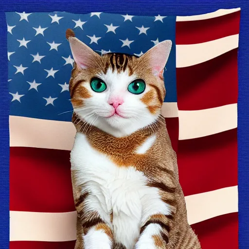 Image similar to transgender flag cat