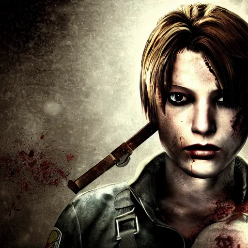 Prompt: Resident Evil Silent Hill crossover, promotional image, digital art