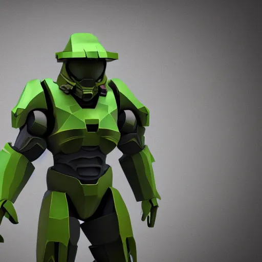 Image similar to Low poly render of Master Chief