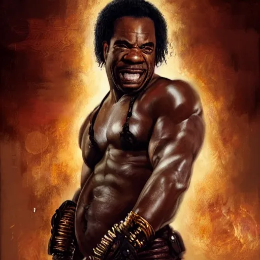 Prompt: busta rhymes as sho nuff, digital painting, extremely detailed, 4 k, intricate, brush strokes, mark arian, artgerm, bastien lecouffe - deharme