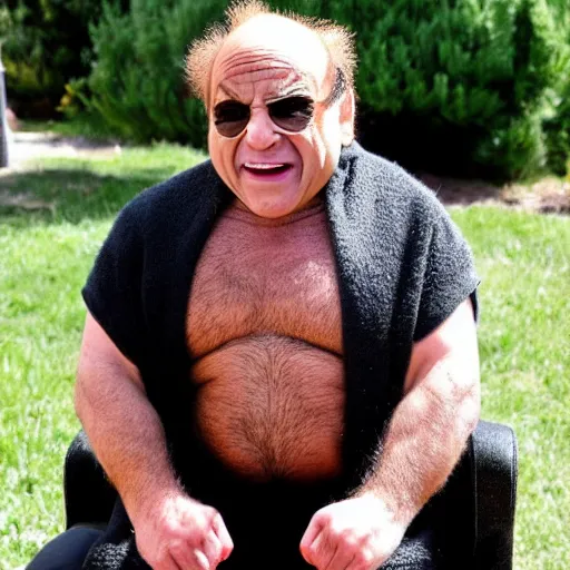 Prompt: danny devito dressed up in costume as the wolverine