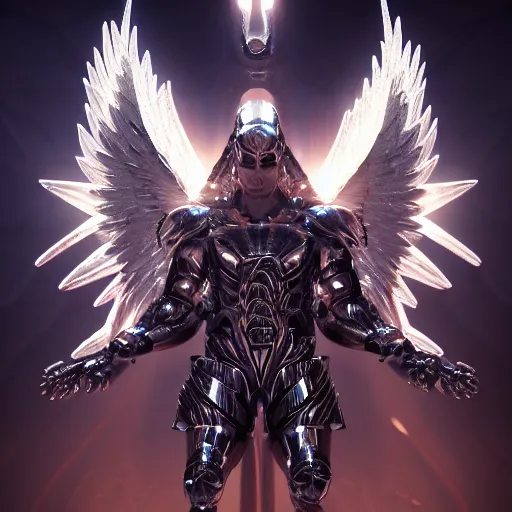 Image similar to archangel daniel by tsuyoshi nagano, illustration, cinematic lighting, hyperdetailed, 8 k, symmetrical, face enhance, elegant, frostbite 3 engine, cryengine, dof, trending on artstation, digital art, crepuscular ray