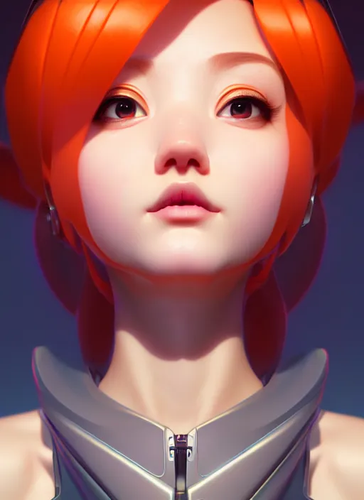 Prompt: rtx pixar | the face of beautiful intense soft crisp catgirl cyborg princess | traffic cone | an ultrafine hyperrealistic polished illustration by artgerm and mucha and feng zhu and beeple : : intricate linework, hi - fructose, final fantasy, octane render, global illumination, radiant light, intricate environment, sharp focus