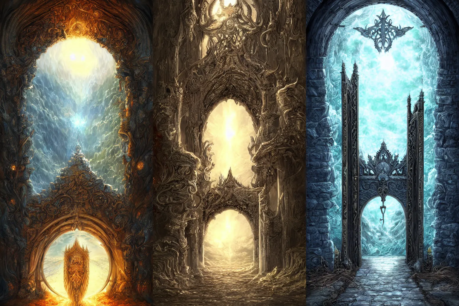 Prompt: The gate to the eternal kingdom of Life, fantasy, digital art, HD, detailed.