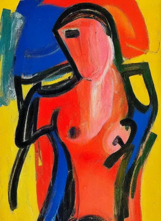 Image similar to portrait of a girl, painting by willem de kooning, expressive abstractionism, many stiff relief strokes of oil on canvas,