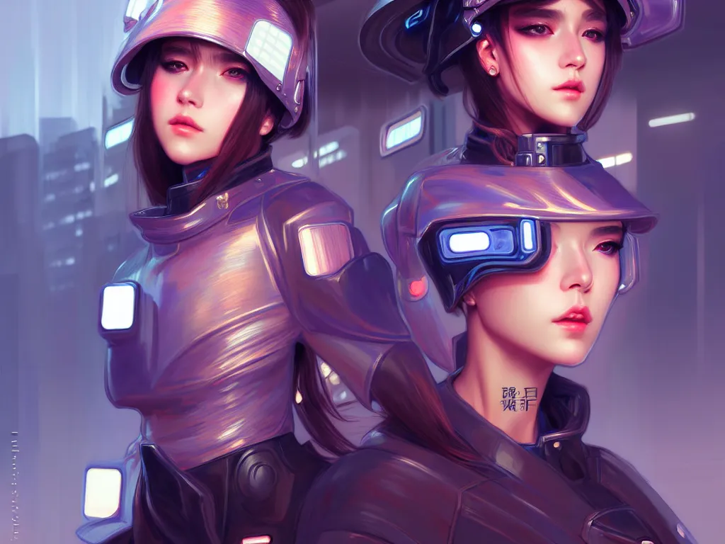 Image similar to portrait futuristic police uniform girl, at future neon light sau paulo rooftop, ssci - fi and fantasy, intricate and very very beautiful and elegant, highly detailed, digital painting, artstation, concept art, smooth and sharp focus, illustration, art by tan zi and ayanamikodon and alphonse mucha and wlop