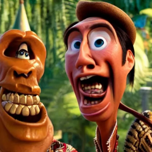 Image similar to nic cage in coco, disney,