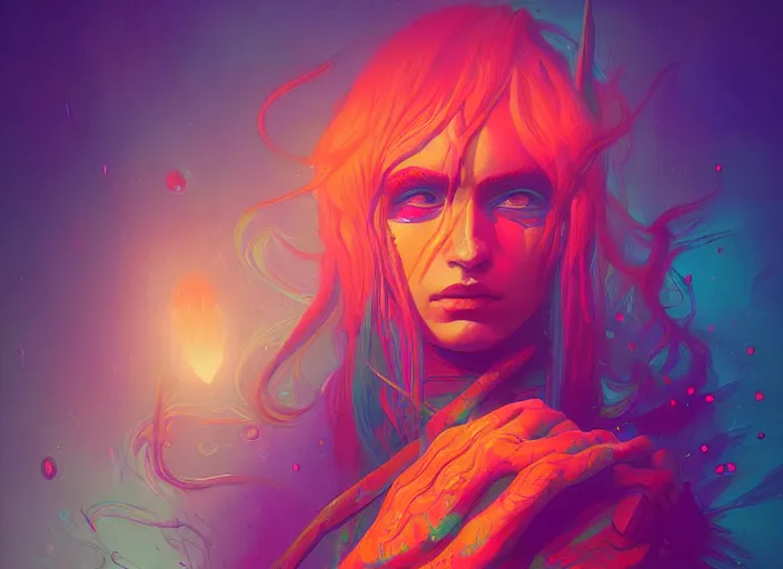 Prompt: A psychedelic portrait of newt naiad seeker, vibrant color scheme, highly detailed, in the style of romanticism, cinematic, artstation, Moebius, Greg rutkowski