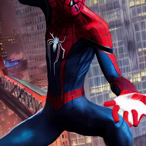 Image similar to Concept Art of Willem Dafoe playing Spider-Man, Art Station