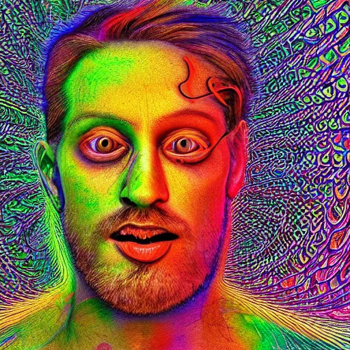 Prompt: man took too much LSD, deep dream