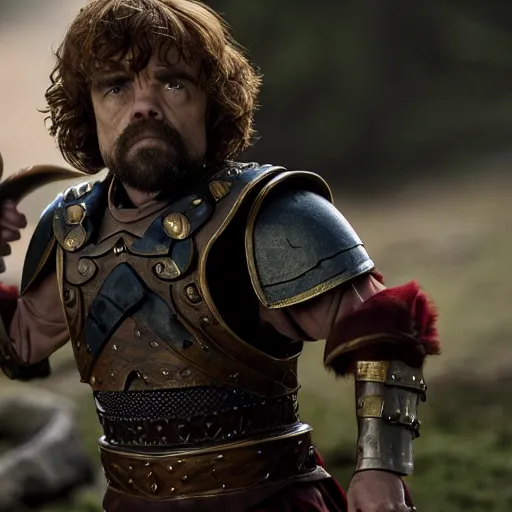 Image similar to stunning awe inspiring peter dinklage playing he - man, movie still 8 k hdr atmospheric lighting