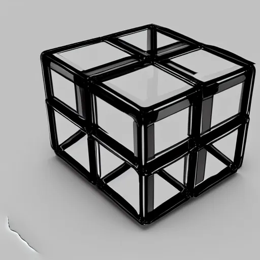 Image similar to a 3 d render of a transparent cube