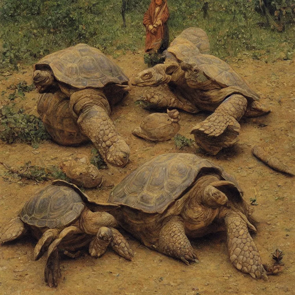 Image similar to osman hamdi bey, The Tortoise Trainer, canvas