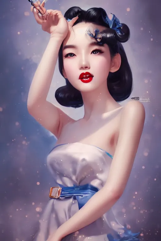 Image similar to a pin up and luxury beautiful fashion and loveable dreamlke taiwan girl, chic clothes, charming smile, by artgerm lau & jeehyung lee & irakli nadar, hyperdetailed, 8 k realistic, symmetrical, beautiful lighting, digital art,, frostbite 3 engine, cryengine, dof, trending on artstation