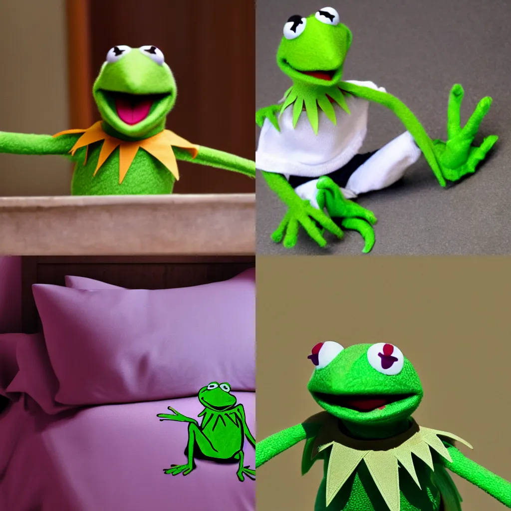 Prompt: Kermit the Frog in J’ai Perdu Mon Corps (2019)