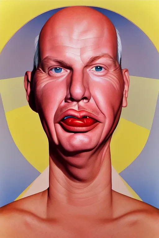 Prompt: a portrait a very ordinary person, by James Rosenquist, pop, airbrush, anatomically correct, beautiful perfect face, sharp focus, Highly Detailed