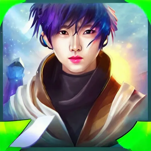 Prompt: a member of the kpop band exo as a mobile legends hero, 8 k, high definition, extremely detailed, photo - realistic