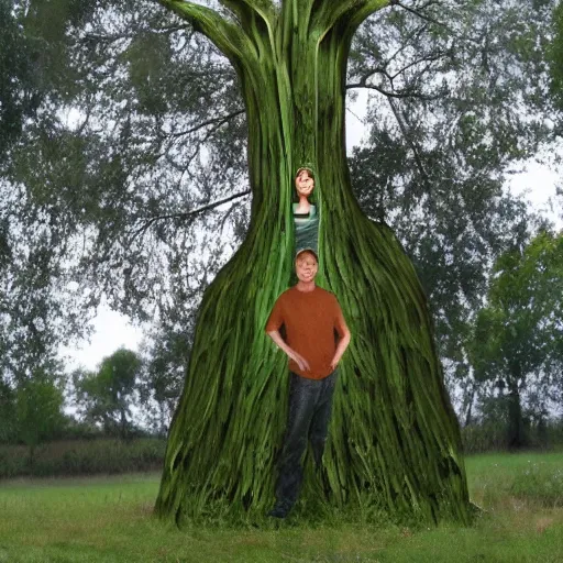 Prompt: tree shaped as a human