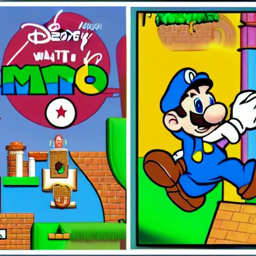 Image similar to walt disney cartoon super mario bros