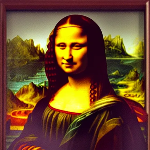 Prompt: an Afro American girl as Mona Lisa