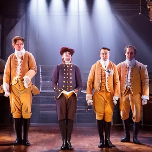 Image similar to Burton Guster in Hamilton, production still, stage lighting