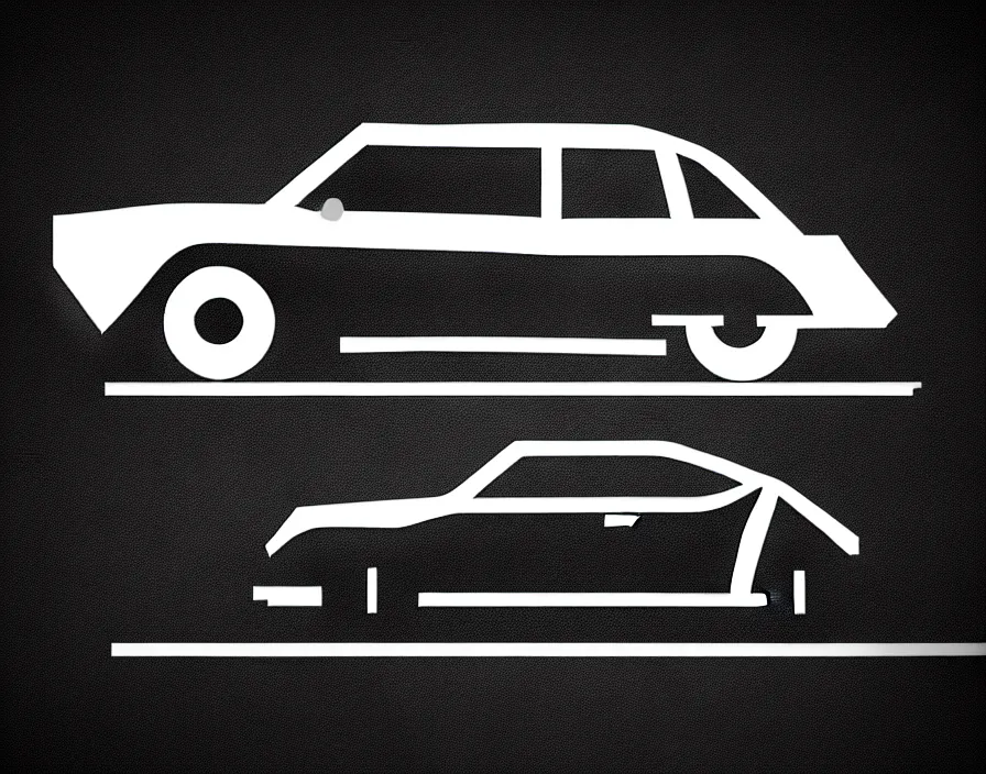 Prompt: post - apocalyptic car blueprint, minimalistic, simplistic, flat art, black and white, digital, textless