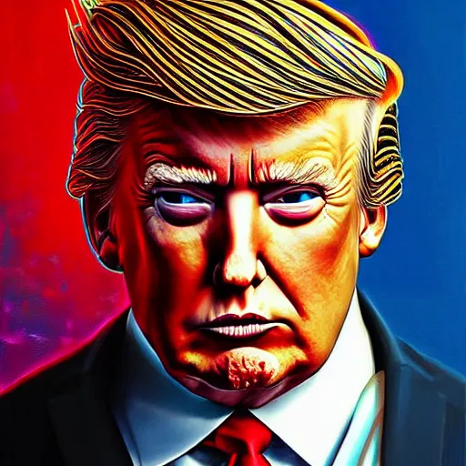 Image similar to Biopunk portrait of Donald Trump, by Tristan Eaton Stanley Artgerm and Tom Bagshaw.