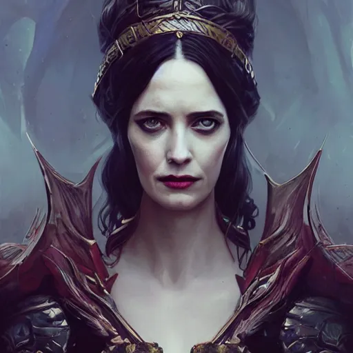 Prompt: hydra empress, eva green, d & d, fantasy, portrait, highly detailed, digital painting, trending on artstation, concept art, sharp focus, illustration, art by artgerm and greg rutkowski and magali villeneuve