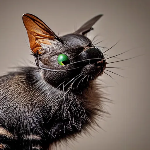 Image similar to a housefly - cat - hybrid, animal photography
