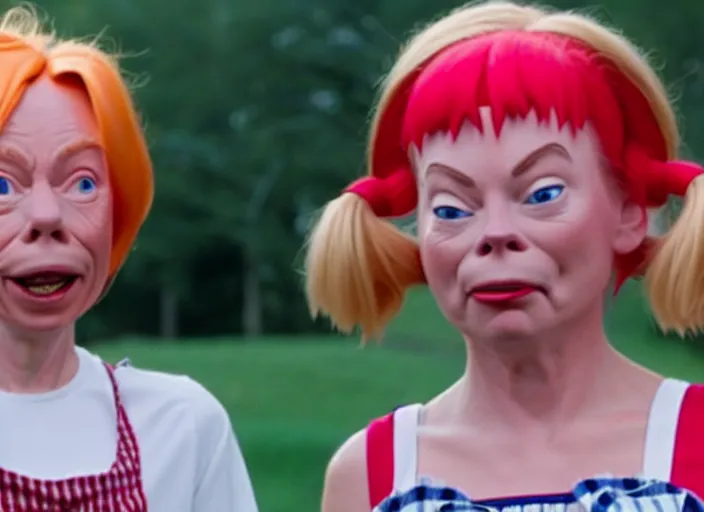 Image similar to film still of donald trump as pippi longstocking, 8 k