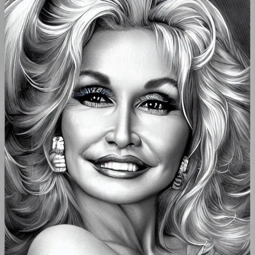 Image similar to Portrait of Dolly Parton ,intricate upper body, whole body, highly detailed, digital painting, artstation, concept art, smooth, sharp focus, illustration, art by Hajime Sorayama