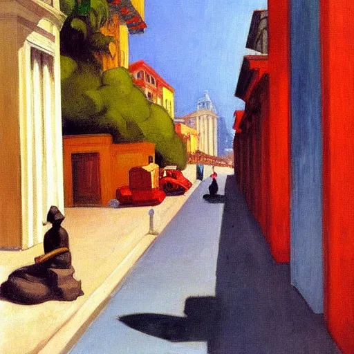 Prompt: rio de janeiro painted by edward hopper