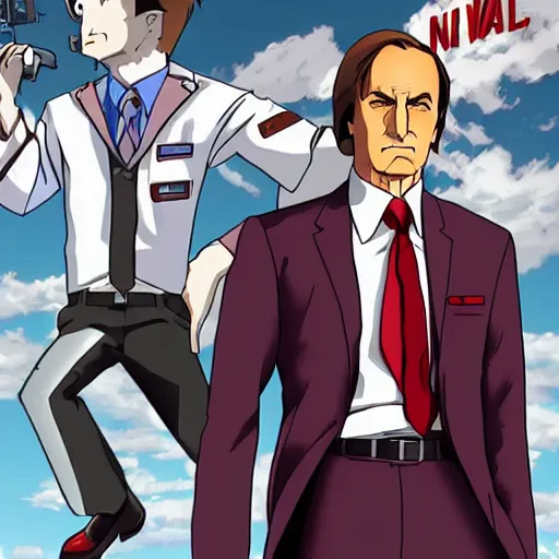 Prompt: saul goodman in evangelion, HD