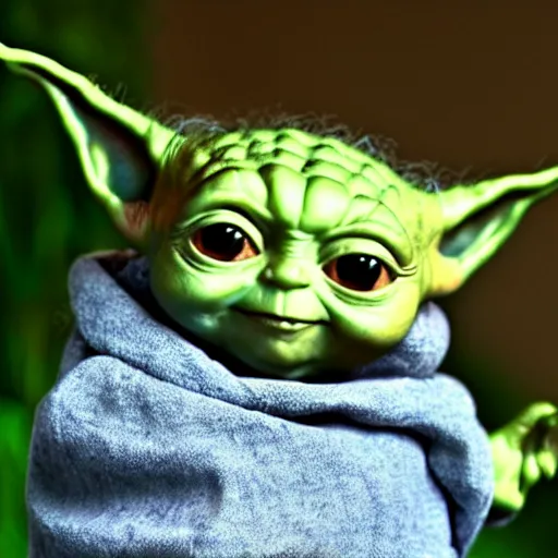 Prompt: yellow baby yoda