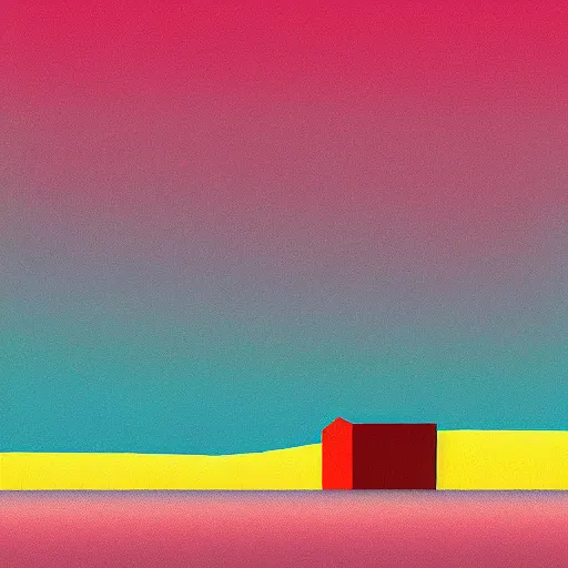 Prompt: minimalist illustration of colorful landscape