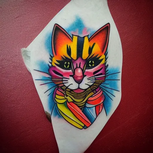 Image similar to clown cat tattoo design