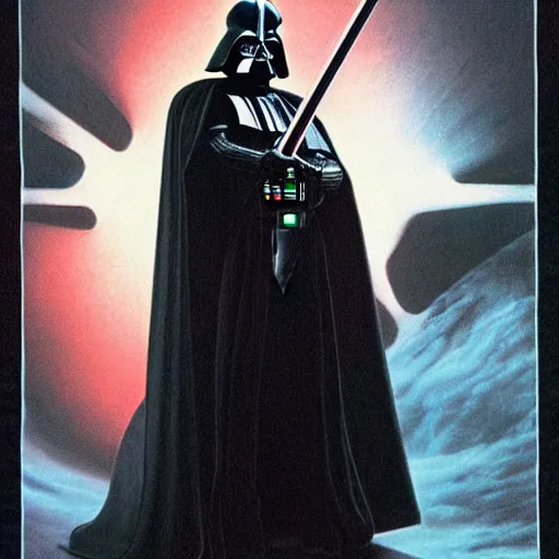 Image similar to darth vader, by wayne barlowe