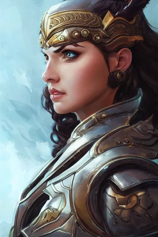 Image similar to amazon valkyrie athena, d & d, fantasy, portrait, highly detailed, headshot, digital painting, trending on artstation, concept art, sharp focus, illustration, art by artgerm and greg rutkowski and magali villeneuve