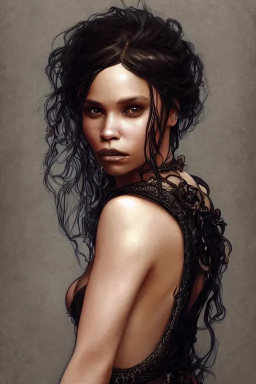 Prompt: ultra realistic illustration, zoe kravitz as the gothic vampire queen, intricate, elegant, highly detailed, digital painting, artstation, concept art, smooth, sharp focus, illustration, art by artgerm and greg rutkowski and alphonse mucha